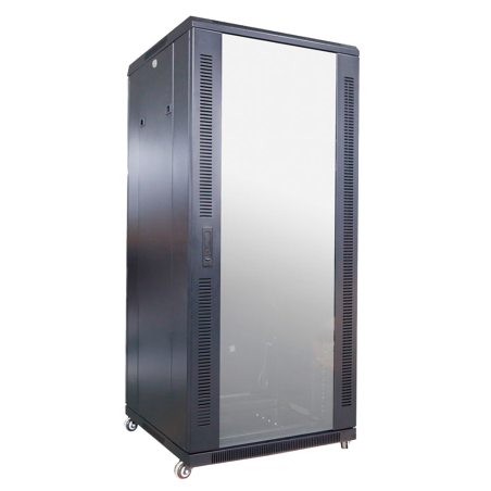 RACK-27UFN - Armadio rack per pavimento - Fino a 27U rack da 19"(600*600) - Fino a 800 Kg di carico - Con ventole e passacavi - 