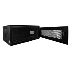 RACK-4U-MESH - Armadio rack a parete - Fino a 4U rack da 19" - Fino a 60 Kg di carico - Pannelli in rete sul fronte e sui lati p
