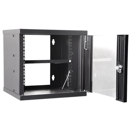 RACK-6U-10INCH - Armadio rack a parete - Fino a 6U rack da 10" - Fino a 15 Kg di carico - Con canaline passacavi - Vassoio inclu