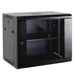 RACK-6UF - Armadio rack a parete - Fino a 6U rack da 19" - Fino a 60 Kg di carico - Con ventole e passacavi - Ventola, vassoio e