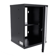 RACK-9U-10INCH - Armadio rack a parete - Fino a 9U rack da 10" - Fino a 15 Kg di carico - Con canaline passacavi - Vassoio inclu