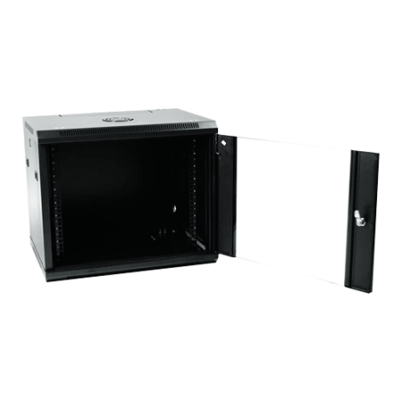RACK-9UN-6D - Armadio rack a parete - Fino a 9U rack da 19" - Fino a 100 Kg di carico - Con ventole e passacavi - Profondità 600