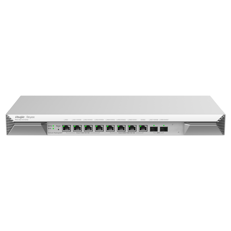RG-EG1510XS - Reyee Router Cloud - 8 Porte RJ45 + 2 SFP+ 10Gigabit - Funzioni di base del Firewall - Supporta fino a 7 WAN per i