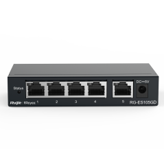 RG-ES105GD - Reyee Switch da Tavolo - Alloggiamento in Metallo - 5 porte RJ45 - Velocità 10/100/1000 Mbps - Plug and Play - Tecn
