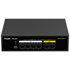 RG-ES106F-P - Reyee Switch PoE da Tavolo - Alloggiamento in Metallo - 6 porte RJ45 10/100 Mbps - 4 Porte PoE+ 802.3af/at + 2 Por