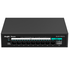 RG-ES110GS-P-L - Reyee Switch PoE da Tavolo - 8 Porte RJ45 + 1 Uplink RJ45 + 1 Uplink SFP - 8 Porte Gigabit + 2 Porte Gigabit - 
