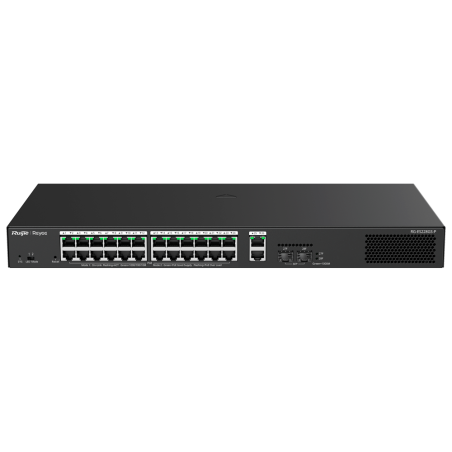RG-ES228GS-P - Reyee Switch PoE Cloud Managed - 24 PoE 802.3af/at + 2 SFP + 2 uplink RJ45 - 26 RJ45 10/100/1000Mbps + 2 SFP 10/1