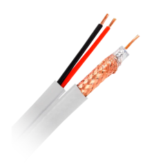 RG59UP-100-SIAM - Cavo Combinato - Mini RG59 + alimentazione SIAMESE - Bobina da 100 metri - Cover colore bianco - Diametro este