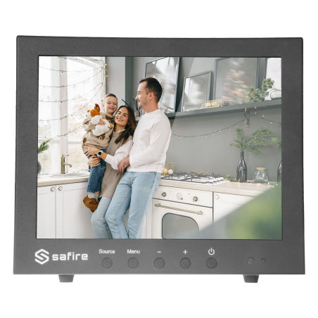 SF-MNT10BNC-XGA - Monitor SAFIRE LED 10" - Progettato per la videosorveglianza - Formato 4:3 - VGA, HDMI, BNC loop e audio - Ris