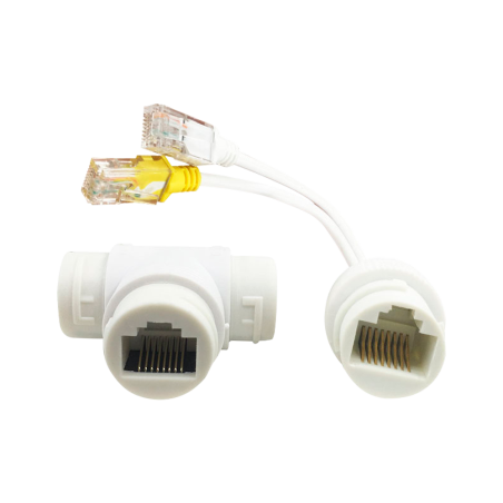 SF-POE-DUAL-SINGLE-RJ45 - Accoppiatore e splitter PoE RJ45 - Per telecamere IP - Colore bianco