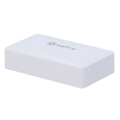 SF-SW05-G - Safire - Switch da tavolo - 5 porte Gigabit - Velocità 10/100/1000 Mbps - Plug &amp Play - Tecnologia di risparmio e