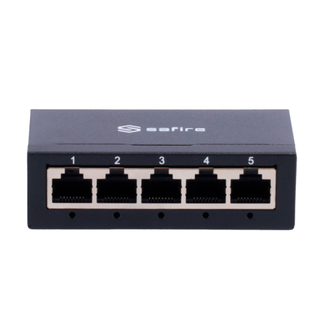 SF-SW05-G-M - Switch da tavolo - 5 porte Gigabit - Velocità 10/100/1000 Mbps - Plug &amp Play - Tecnologia di risparmio energeti