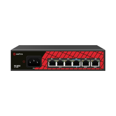 SF-SW0604HIPOE-60 - Safire Switch Hi-PoE - 4 porte PoE + 2 Uplink RJ45 - Velocità porte 10/100Mbps - 3 Porte PoE+ 30W + 1 Porta 