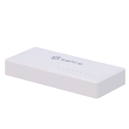 SF-SW08-G - Safire - Switch da tavolo - 8 porte Gigabit - Velocità 10/100/1000 Mbps - Plug &amp Play - Tecnologia di risparmio e