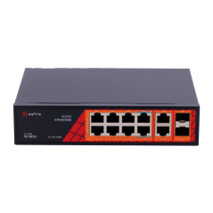 SF-SW1208HIPOE-GF-120 - Safire Switch Hi-PoE - 8 porte PoE + 2 SFP + 2 RJ45 - Velocità porte Gigabit 10/100/1000Mbps - 6 Porte P