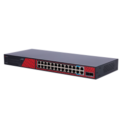 SF-SW2824HIPOE-300 - Safire Switch Hi-PoE - 24 porte + 2 SFP Uplink + 2 Uplink RJ45 - Velocità porte Fast Ethernet 10/100 Mbps -