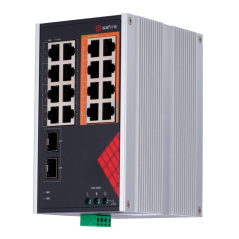 SF-SWI1808HIPOE-GF-AC-130-DIN - Safire Switch Industriale Alimentazione AC e DC - 16 porte Gigabit + 2 SFP Gigabit - 6 Porte PoE