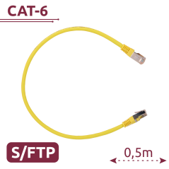 SFTP6A-H-05Y - Cavo SFTP - Ethernet - Connettori RJ45 - Categoria 6A - 0,5 m - Colore Giallo