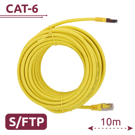 SFTP6A-H-10Y - Cavo SFTP - Ethernet - Connettori RJ45 - Categoria 6A - 10 m - Colore Giallo
