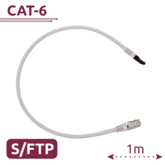 SFTP6A-H-1W - Cavo SFTP - Ethernet - Connettori RJ45 - Categoria 6A - 1 m - Colore bianco