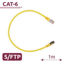SFTP6A-H-1Y - Cavo SFTP - Ethernet - Connettori RJ45 - Categoria 6A - 1 m - Colore Giallo