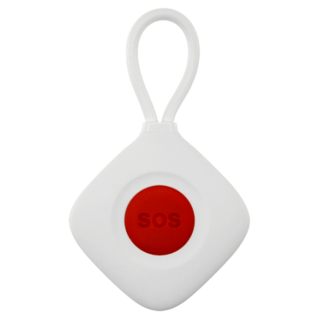 SOS-100 - Pulsante SOS (anti-panico) - Wireless - Leggero e con ciondolo - Attiva il pannello di allarme - Pannello armato o dis
