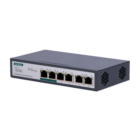 SW0604POE-800M-60W - Switch PoE - 4 porte PoE+ FE + 2 FE Uplink - Velocità 4 x10/100Mbps + 2 x10/100Mbps - 2 Porte PoE fino a 80
