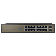 SW1816GT-2GF - Switch da tavolo - 16 porte Gigabit RJ45 - 2 SFP Uplink Port 10/100/1000 Mbps - Velocità 10/100/1000 Mbps - Plug 