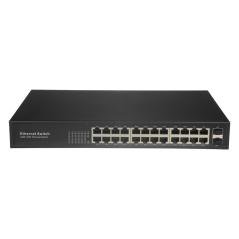 SW2624GT-2GF - Switch - 24 porte RJ45 + 2 SFP GIGA - Velocità della porta 10/100/1000 Mbps - Massimo 20W - Plug &amp Play - Tecn