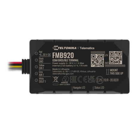 TK-FMB920 - Tracker Plug &amp Play per veicoli - Collegamento semplice - Ingressi e uscite cablate - 2G e BLE per TK-EYE - Micro