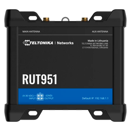 TK-RUT951 - Teltonika Router 4G Industriale - 4 porte Ethernet RJ45 Fast Ethernet - Dual SIM 4G (LTE) Cat 4 fino a 150Mbps - 1x 