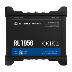 TK-RUT956 - Teltonika Router 4G Industriale - 4 porte Ethernet RJ45 Fast Ethernet - Dual SIM 4G (LTE) Cat 4 fino a 150Mbps - 3x 
