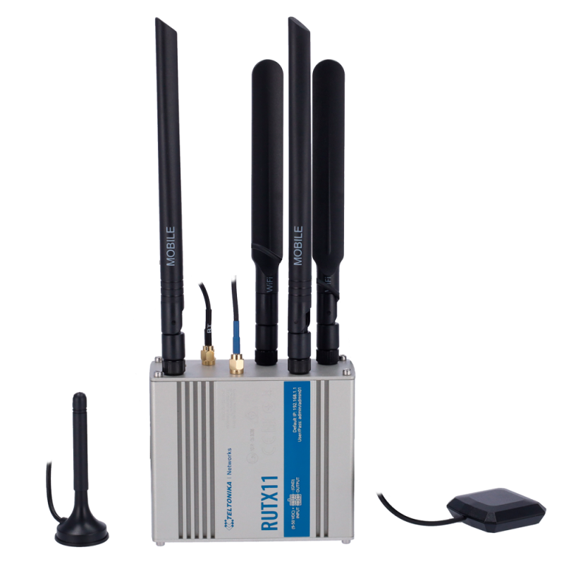TK-RUTX11 - Teltonika Router 4G Industriale - Dual SIM 4G Cat 6 - Wi-Fi 5 - Bluetooth LE 4.0 - Posizionamento GNSS - 4 porte Eth TK-RUTX11 - Teltonika Router 4G Industriale - Dual SIM 4G Cat 6 - Wi-Fi 5 - Bluetooth LE 4.0 - Posizionamento GNSS - 4 porte Eth