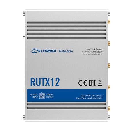 TK-RUTX12 - Teltonika Router 4G Industriale - Dual Modem 4G Cat 6 Dual SIM - Wi-Fi 5 - Bluetooth LE 4.0 - Posizionamento GNSS - 