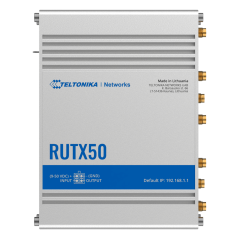 TK-RUTX50 - Teltonika Router 5G Industriale - 5G Sub-6Ghz SA/NSA - Dual SIM Dual Modem - Wi-Fi 5 - Posizionamento GNSS - 5 porte