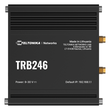 TK-TRB246 - Teltonika Gateway 4G Industrial - 4G Cat 4 / 3G / 2G - Porta RJ45 10/100Mbps - Porte RS232 e RS485 - Dual SIM