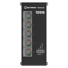 TK-TSF010 - Teltonika Switch Unmanaged Industriale - 5 porte Ethernet RJ45 Fast Ethernet - Robusto alloggiamento in alluminio an