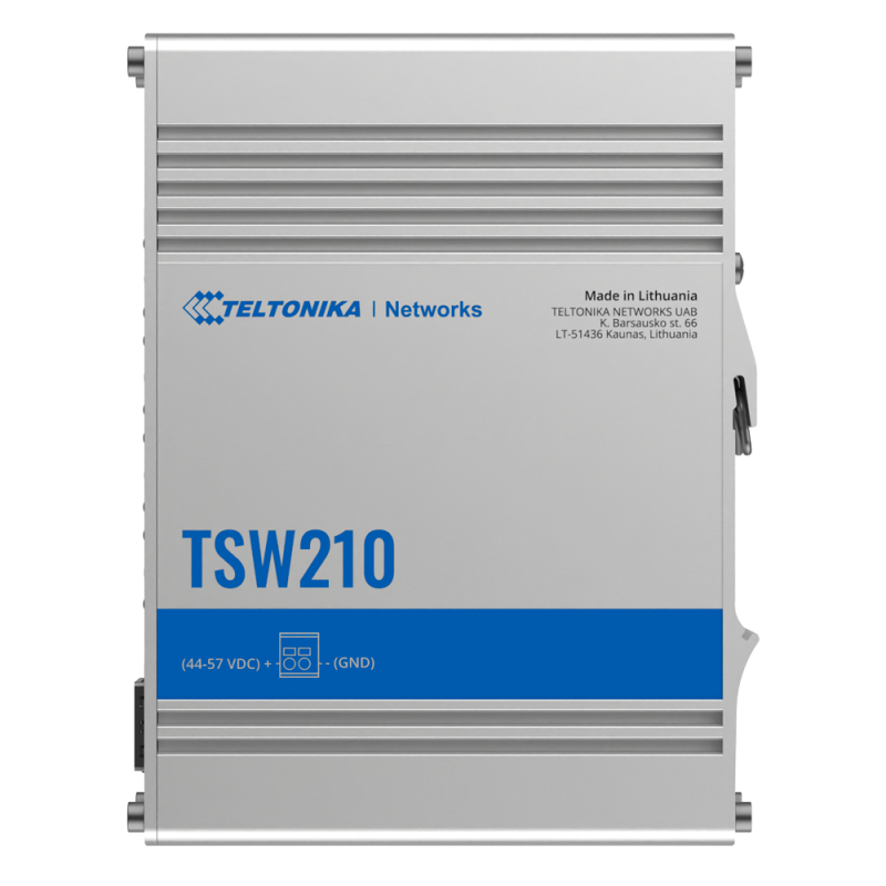 TK-TSW210 - Teltonika Switch Unmanaged Industriale - 8 porte Ethernet RJ45 Gigabit +2 SFP Gigabit - Robusto Alloggiamento in All TK-TSW210 - Teltonika Switch Unmanaged Industriale - 8 porte Ethernet RJ45 Gigabit +2 SFP Gigabit - Robusto Alloggiamento in All