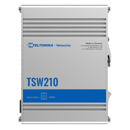 TK-TSW210 - Teltonika Switch Unmanaged Industriale - 8 porte Ethernet RJ45 Gigabit +2 SFP Gigabit - Robusto Alloggiamento in All