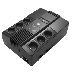 UPS800VA-6 - UPS monofase line-interactive - Potenza 800VA/480W - Entrata 220~240 Vac /Uscita 230 Vac - 6 uscite protette (3 UPS