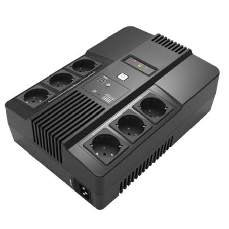 UPS800VA-6 - UPS monofase line-interactive - Potenza 800VA/480W - Entrata 220~240 Vac /Uscita 230 Vac - 6 uscite protette (3 UPS