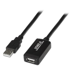 USB1-5 - Extender USB 2.0 - Lunghezza 5,0 m - Connettori USB A M/H - attivo - Colore nero - Trasferimento fino a 480 Mbps