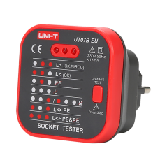 UT07B-EU - Tester per prese elettriche EU - Verifica degli errori di cablaggio - Test di tenuta - Facile da usare - Consente un 