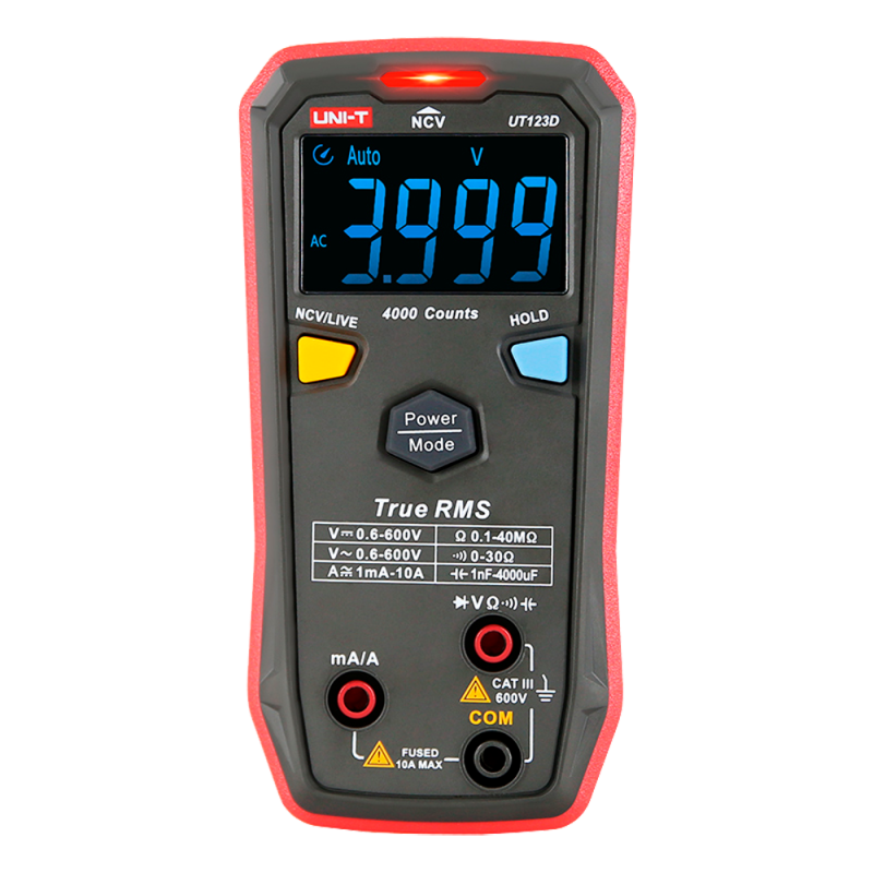UT123D - Multimetro digitale tascabile - Misurazione della tensione DC e AC fino a 600V - Misurazione dell'intensità DC e AC fin UT123D - Multimetro digitale tascabile - Misurazione della tensione DC e AC fino a 600V - Misurazione dell'intensità DC e AC fin