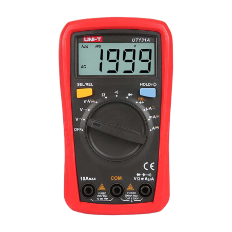 UT131A - Multimetro digitale portatile LCD - Misurazione della tensione DC e AC fino a 250V - Misurazione dell'intensità DC e AC