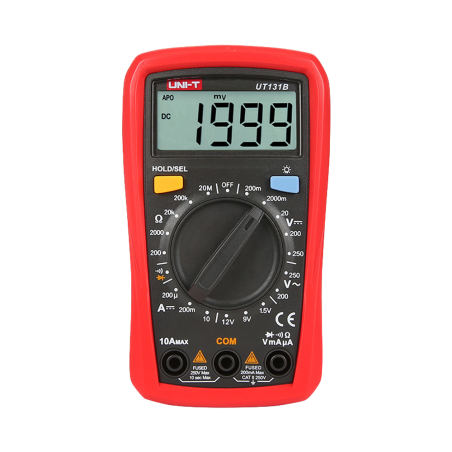 UT131B - Multimetro digitale portatile LCD - Misurazione della tensione DC e AC fino a 250V - Misura della corrente DC fino a 10