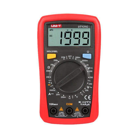 UT131C - Multimetro digitale portatile LCD - Misurazione della tensione DC e AC fino a 250V - Misura della corrente DC fino a 10