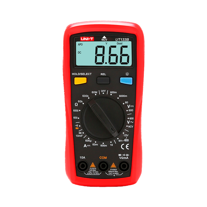 UT133B - Multimetro digitale portatile - Misurazione della tensione DC e AC fino a 600V - Misura della corrente DC fino a 10A - 