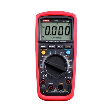 UT139B - Multimetro digitale con funzione True RMS - Misurazione della tensione DC e AC fino a 600V - Misurazione dell'intensità