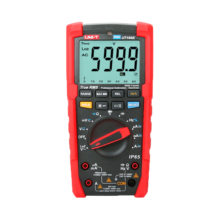 UT195E - Multimetro digitale industriale True RMS - IP65 e resistente alle cadute da 2 m - Misure DC e AC fino a 1000V / 20A - T